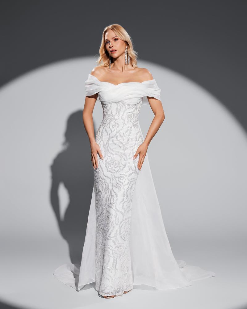 JMT-971018 Classic White Elegant Women's Dress, Style SH0070