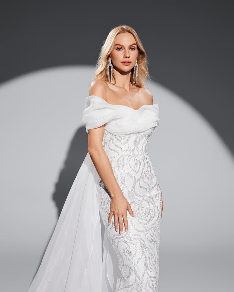 JMT-971018 Classic White Elegant Women's Dress, Style SH0070