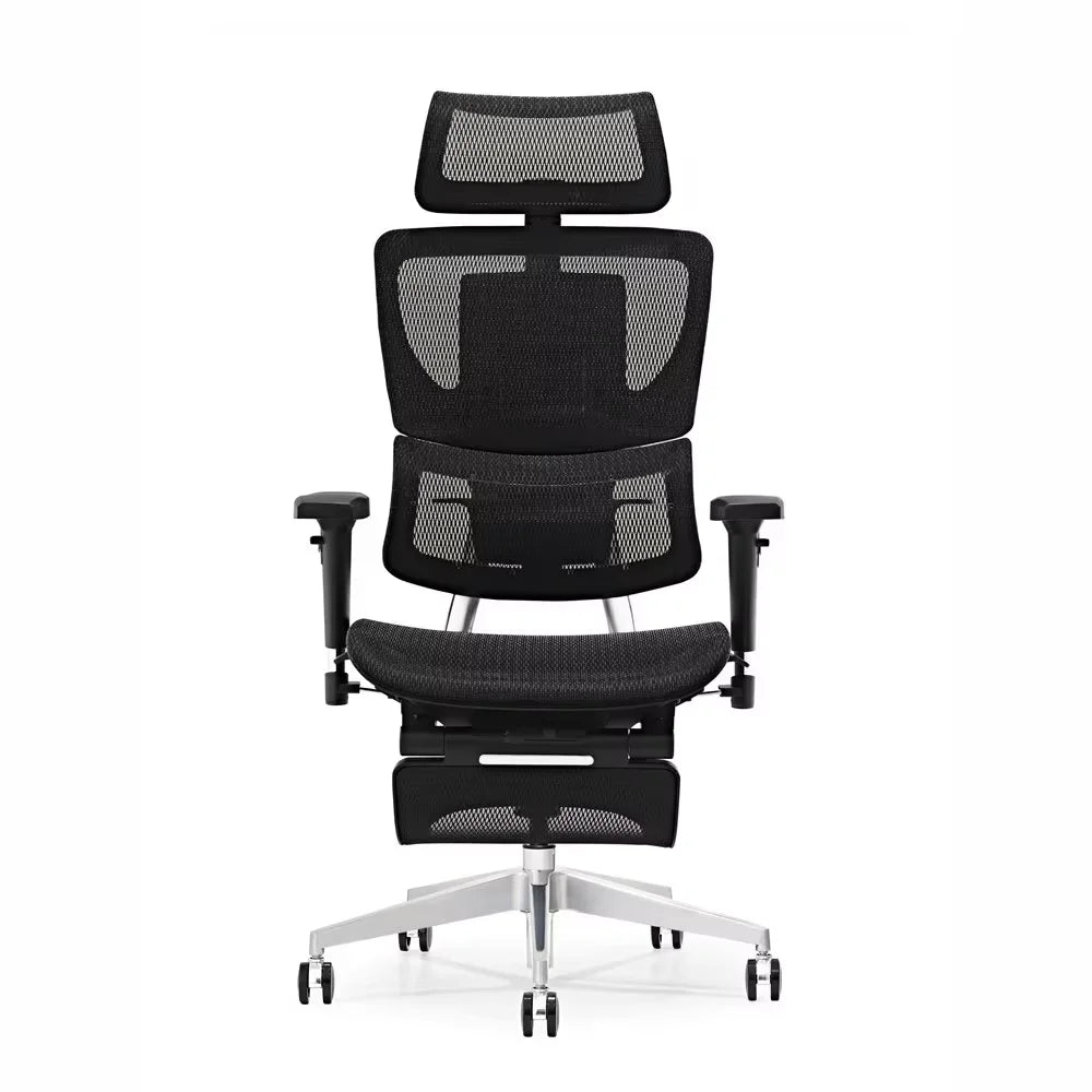 JMT-971082 Ergonomic Mesh Swivel Office Chair with 2D Headrest, Lumbar and Footrest Support