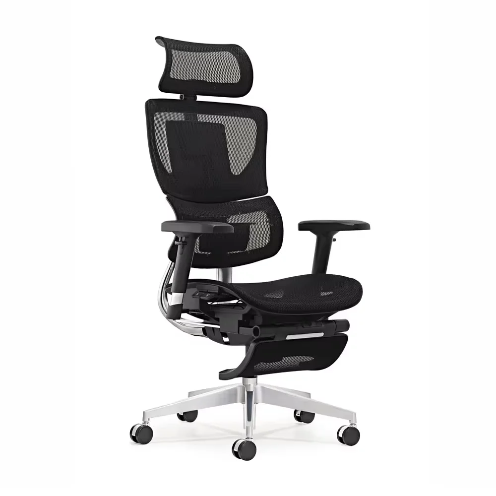 JMT-971082 Ergonomic Mesh Swivel Office Chair with 2D Headrest, Lumbar and Footrest Support