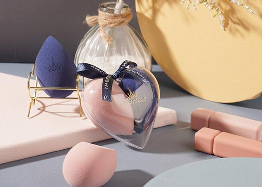 JMT-971210 Starry Sky Makeup Sponge Set with Stand - Blue & Yellow Beauty Eggs for Flawless Application