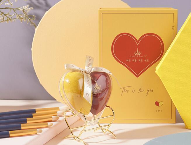 JMT-971210 Starry Sky Makeup Sponge Set with Stand - Blue & Yellow Beauty Eggs for Flawless Application
