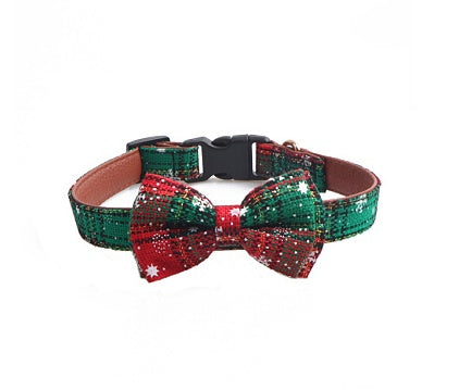 JMT-971594 Adjustable Christmas Pet Collar for Dogs and Cats – Festive Design in Red and Green, Multiple Sizes Available