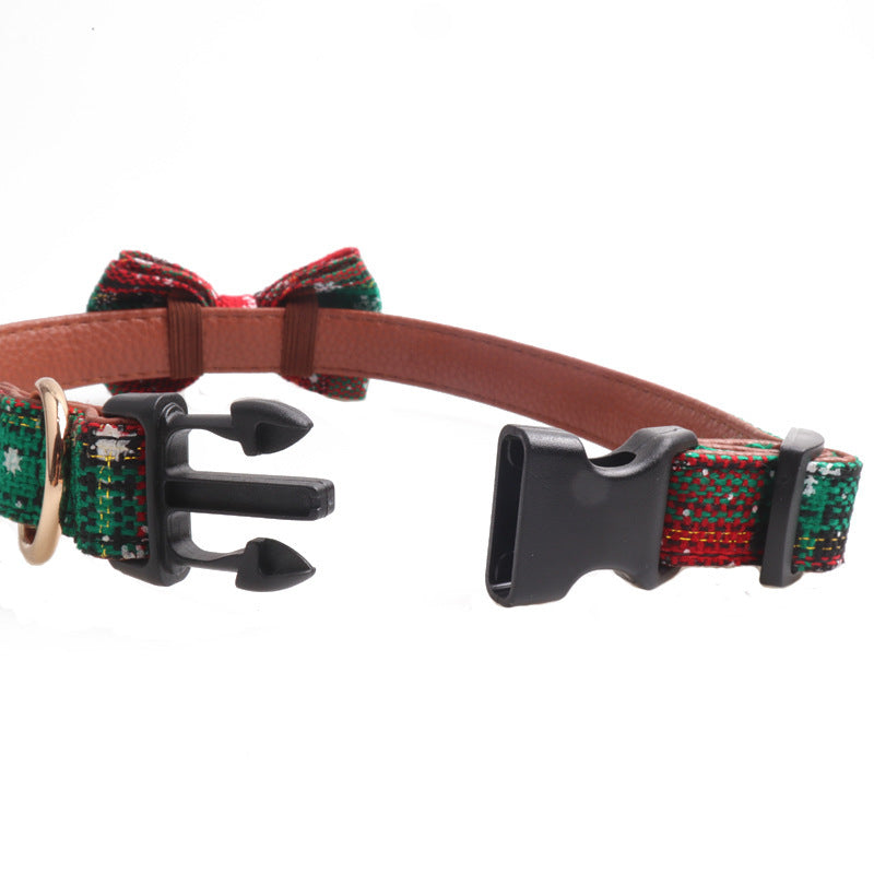 JMT-971594 Adjustable Christmas Pet Collar for Dogs and Cats – Festive Design in Red and Green, Multiple Sizes Available