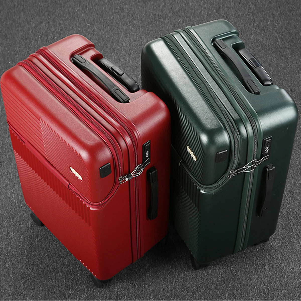 JMT-971658 Durable Water-Resistant Red Suitcase Trolley for Travel