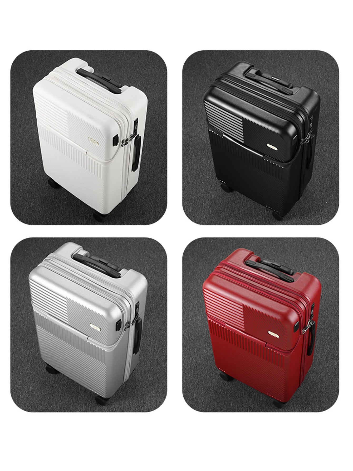 JMT-971658 Durable Water-Resistant Red Suitcase Trolley for Travel