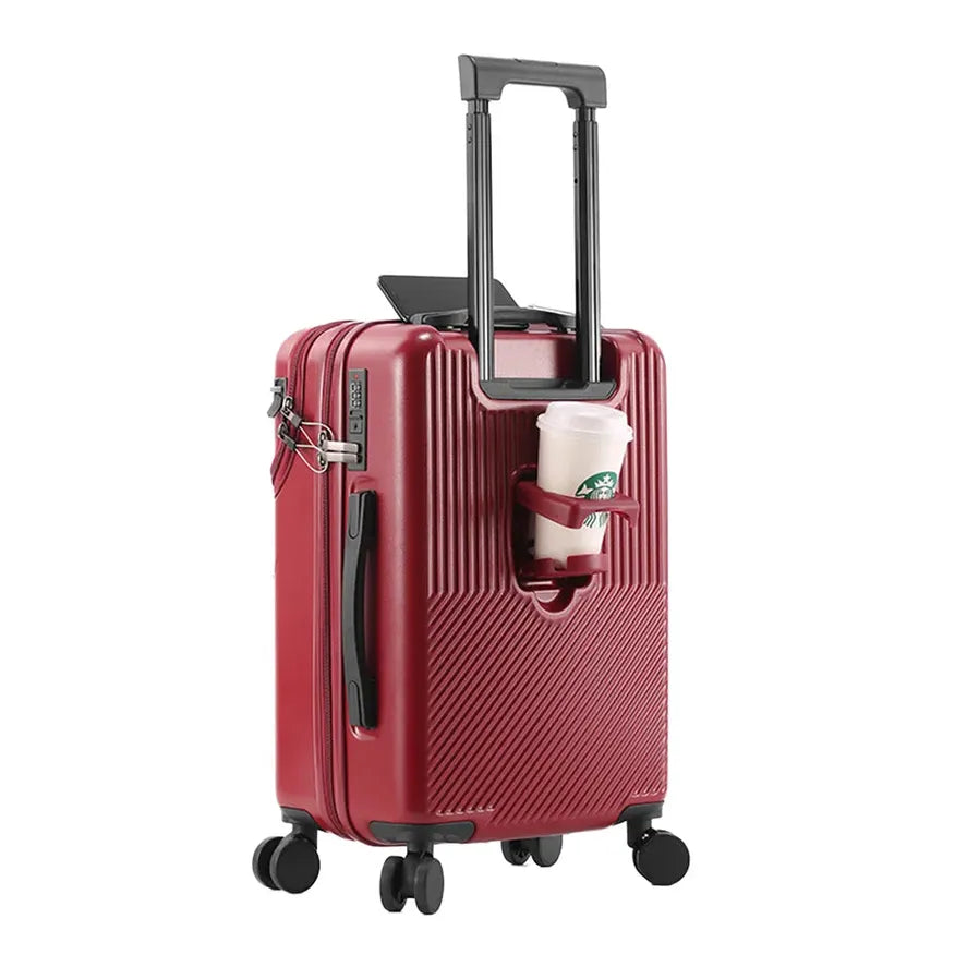JMT-971658 Durable Water-Resistant Red Suitcase Trolley for Travel