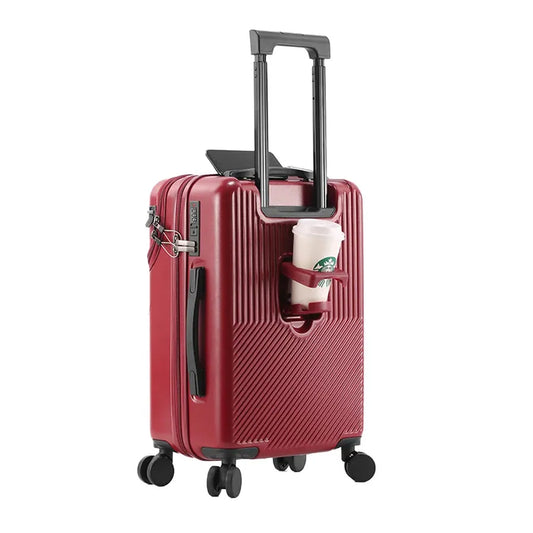 JMT-971658 Durable Water-Resistant Red Suitcase Trolley for Travel