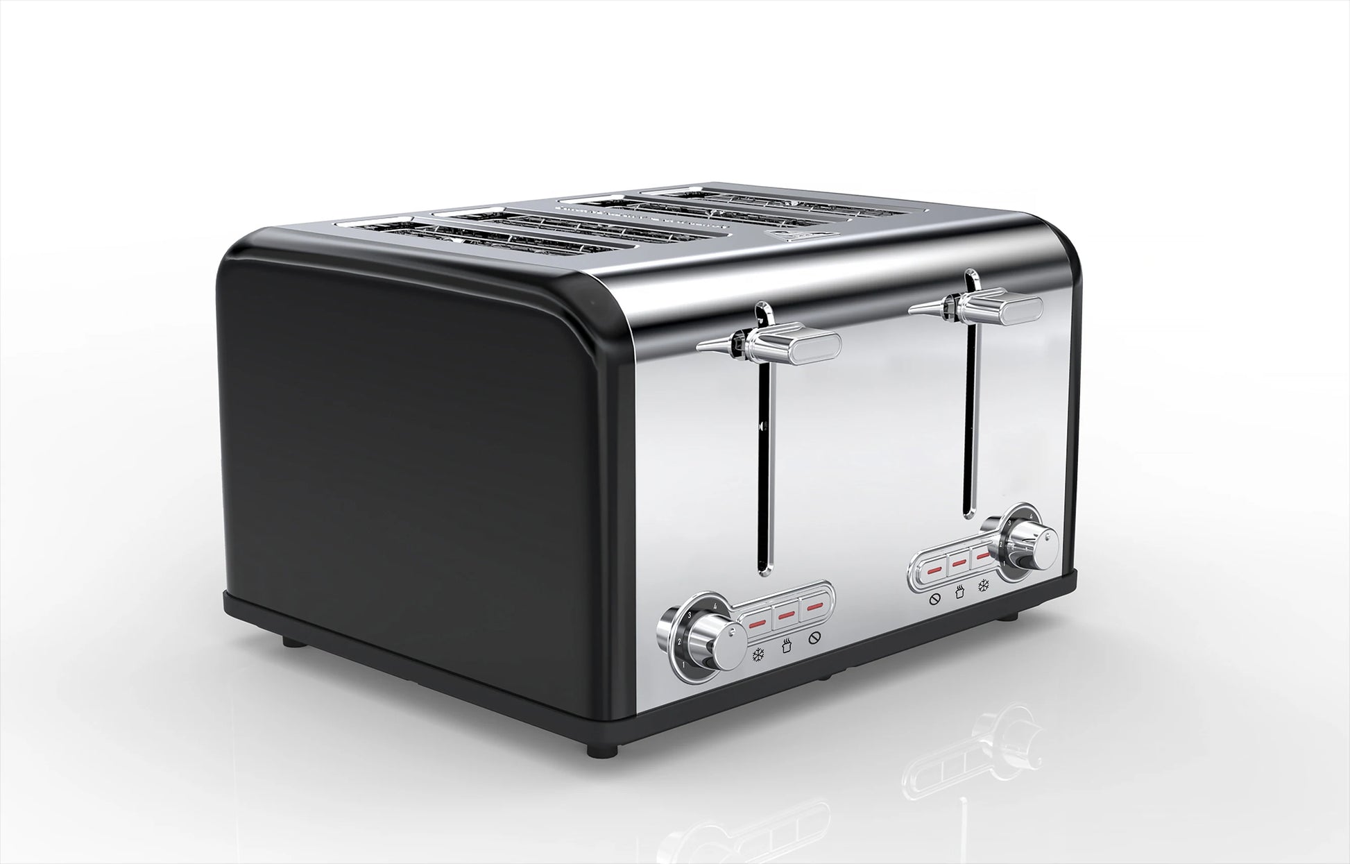 JMT-971722 4-Slice Retro Stainless Steel Toaster with LED Display for Perfectly Toasted Sandwiches