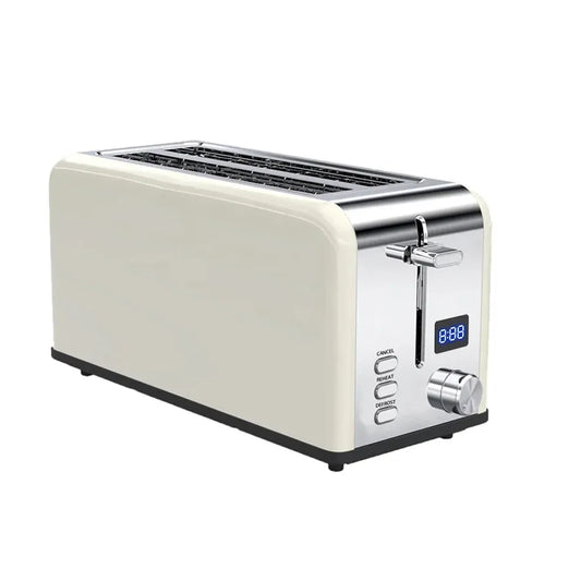 JMT-971722 4-Slice Retro Stainless Steel Toaster with LED Display for Perfectly Toasted Sandwiches