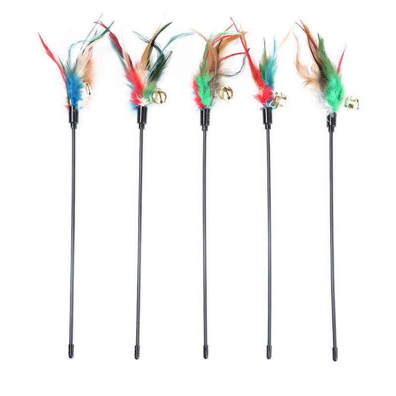 JMT-971914 Colorful Cat Teaser Stick - 65CM Long Plastic Bite Toy for Playful Cats