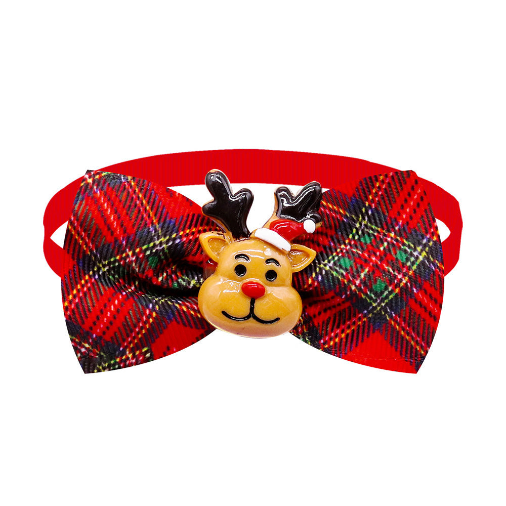 JMT-972746 Plaid Bow Tie Scarf for Cats and Dogs - Adjustable Size, Universal Fit
