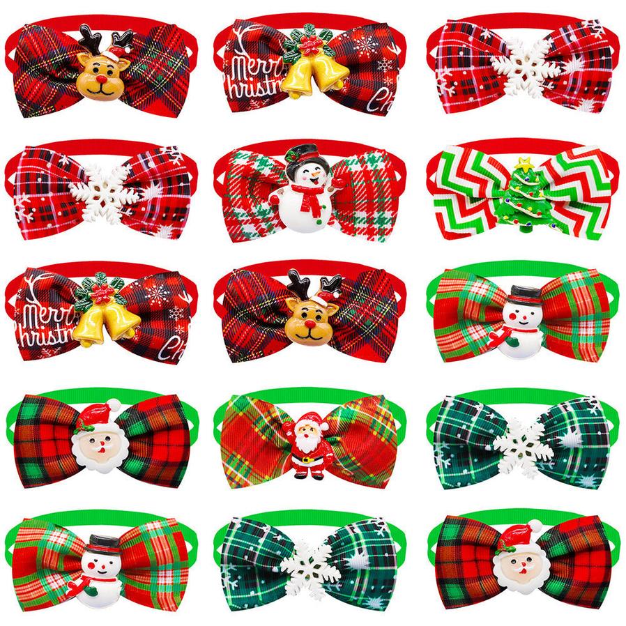 JMT-972746 Plaid Bow Tie Scarf for Cats and Dogs - Adjustable Size, Universal Fit
