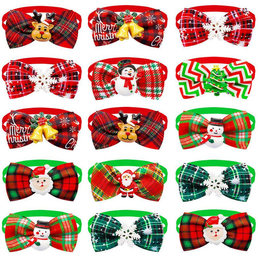 JMT-972746 Plaid Bow Tie Scarf for Cats and Dogs - Adjustable Size, Universal Fit