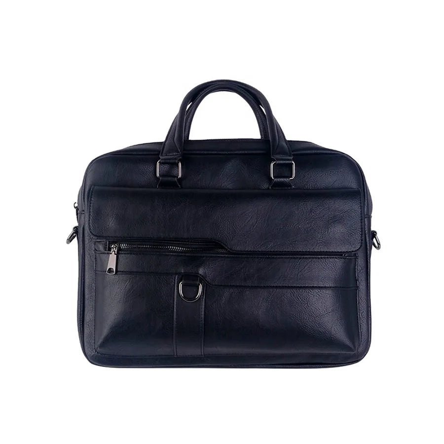 JMT-972746 Waterproof PU Leather Laptop Bag for Men and Women - 15.6 Inch Large Capacity Business Shoulder Bag