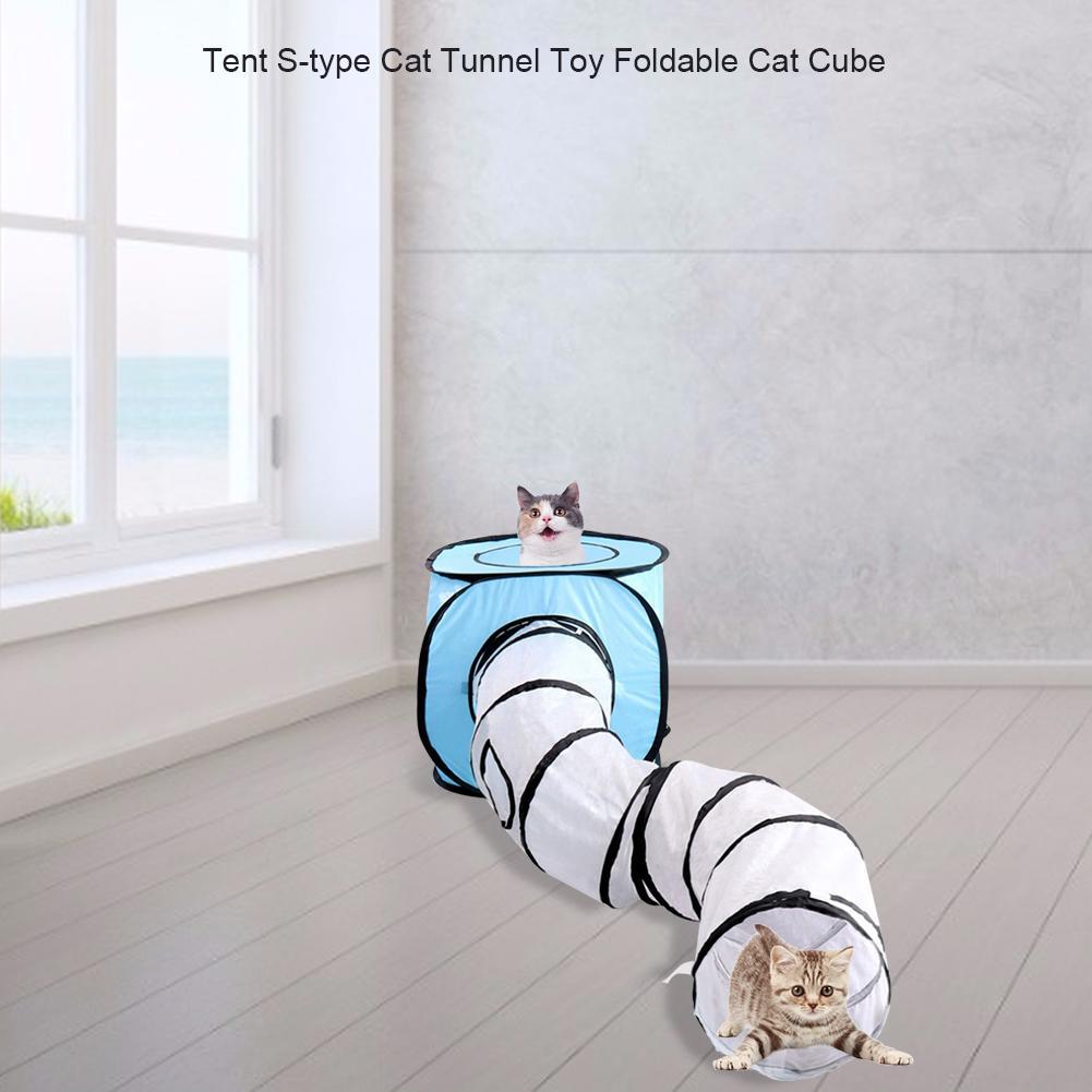 JMT-972938 S-Shaped Foldable Cat Tunnel Toy for Interactive Play and Exploration
