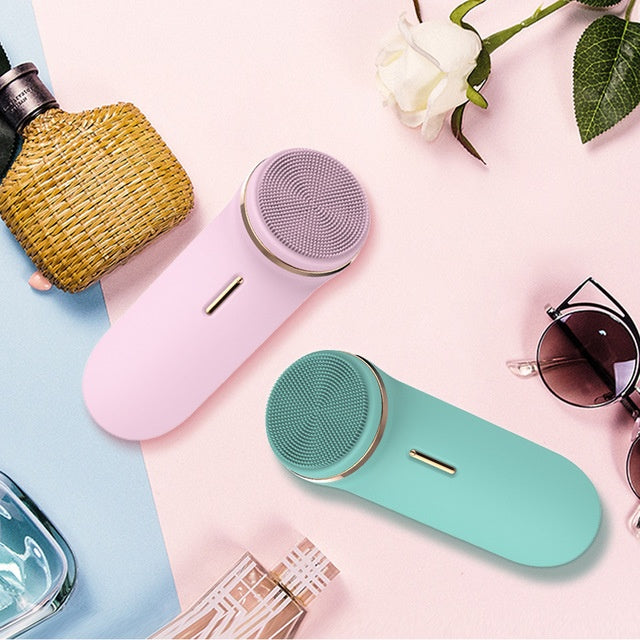 JMT-973066 Silicone Electric Face Cleaner with Rechargeable Battery and Vibrating Function