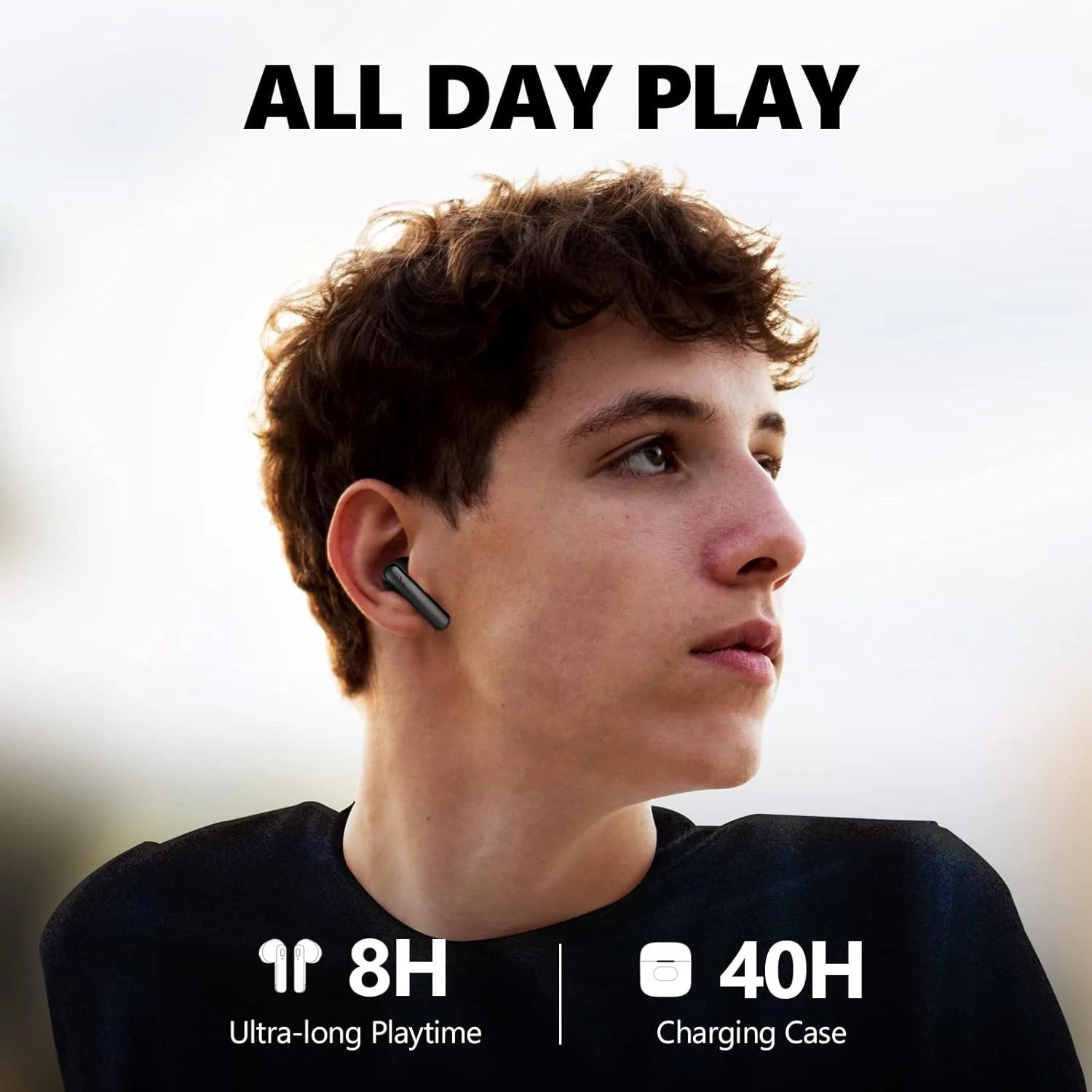 JMT-973258 Wireless Gaming Earbuds with LED Battery Display and Sport-Ready Design