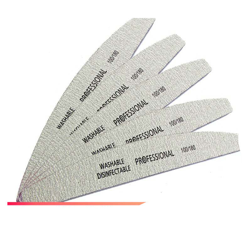 JMT-973386 5Pcs Nail Files 100/180 Grit Grey Frosted Sanding Buffers for Manicure and Pedicure