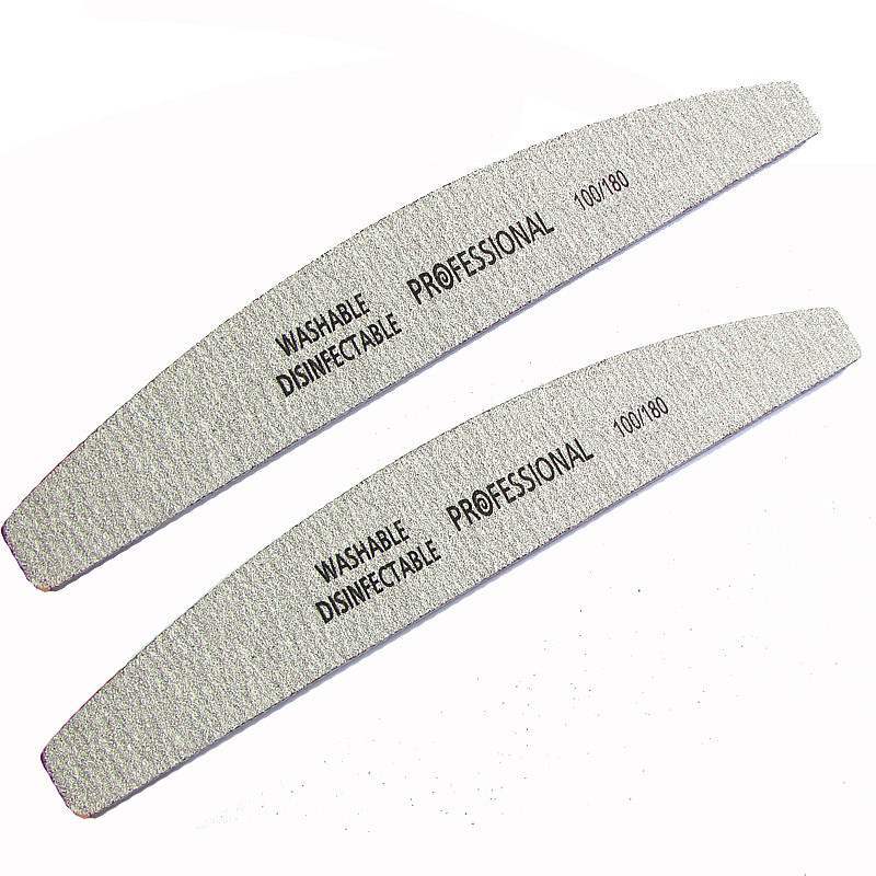 JMT-973386 5Pcs Nail Files 100/180 Grit Grey Frosted Sanding Buffers for Manicure and Pedicure