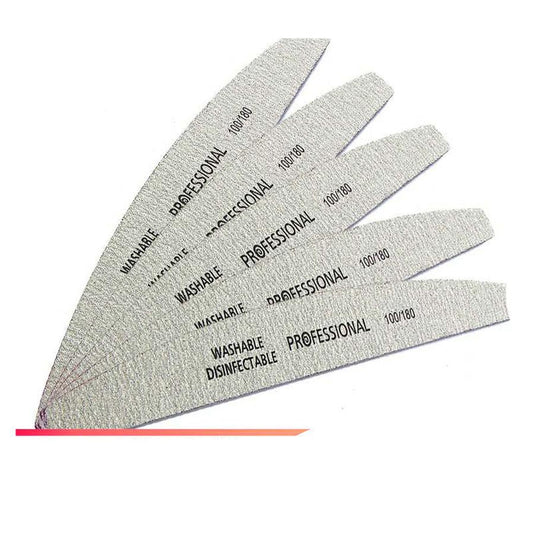 JMT-973386 5Pcs Nail Files 100/180 Grit Grey Frosted Sanding Buffers for Manicure and Pedicure
