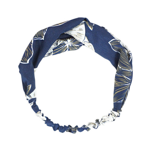 JMT-973450 Geometric Pattern Cloth Headband in Dark Tones for Versatile Styling