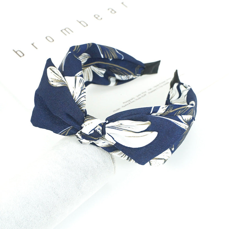 JMT-973450 Geometric Pattern Cloth Headband in Dark Tones for Versatile Styling