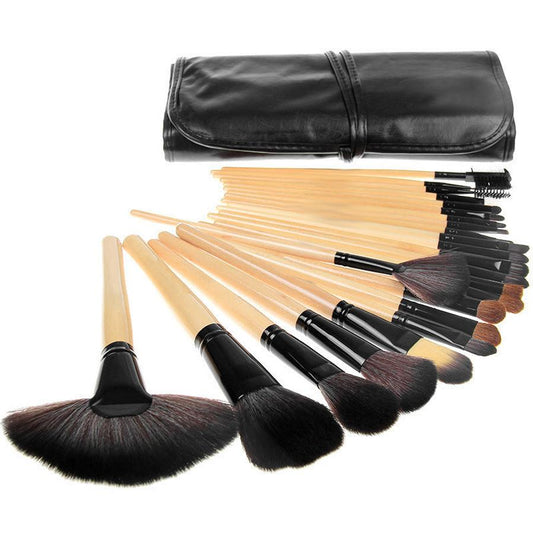 JMT-973514 Wooden Handle Makeup Brush Set with Man-Made Fiber Bristles