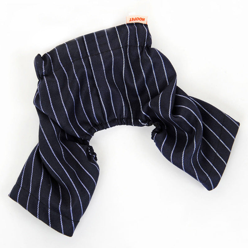 JMT-973706 Stylish Thin Black Imitation Silk Suit Dress for Small Dogs in Striped Design