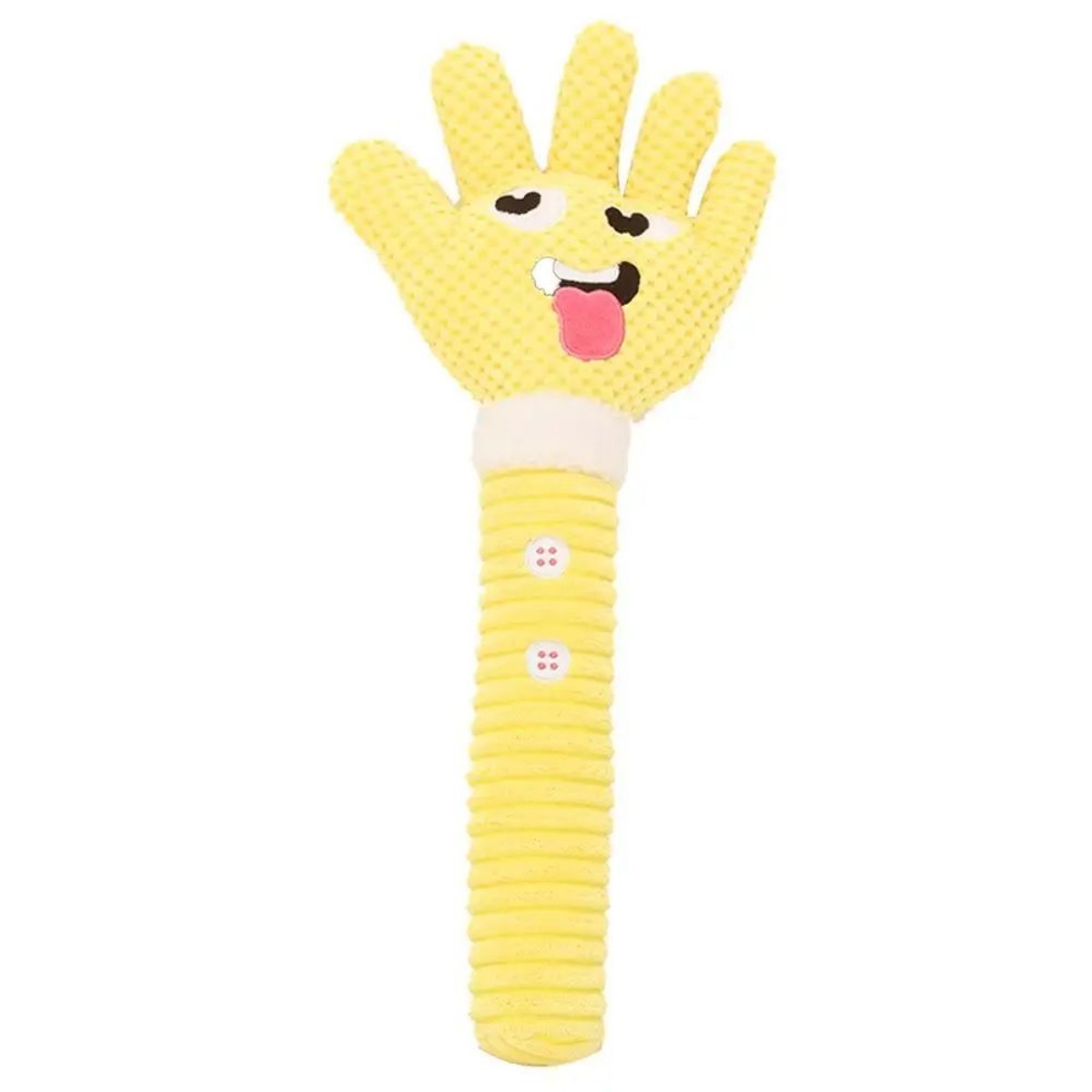 JMT-973898 Palm-Shaped Squeaky Plush Dog Teething Toy - Bite Resistant Chewable Pet Supply