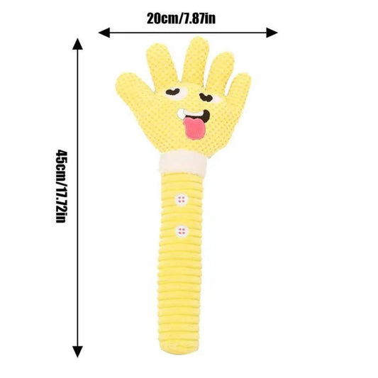 JMT-973898 Palm-Shaped Squeaky Plush Dog Teething Toy - Bite Resistant Chewable Pet Supply