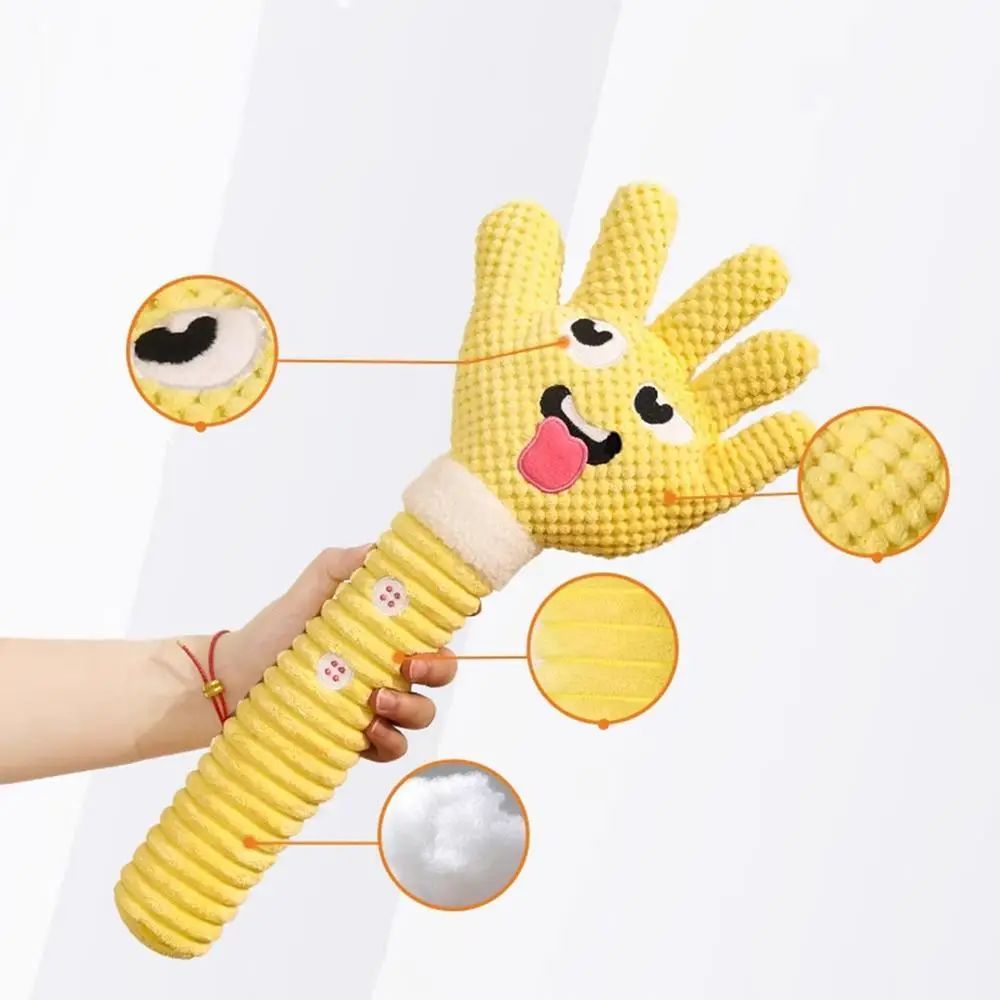 JMT-973898 Palm-Shaped Squeaky Plush Dog Teething Toy - Bite Resistant Chewable Pet Supply