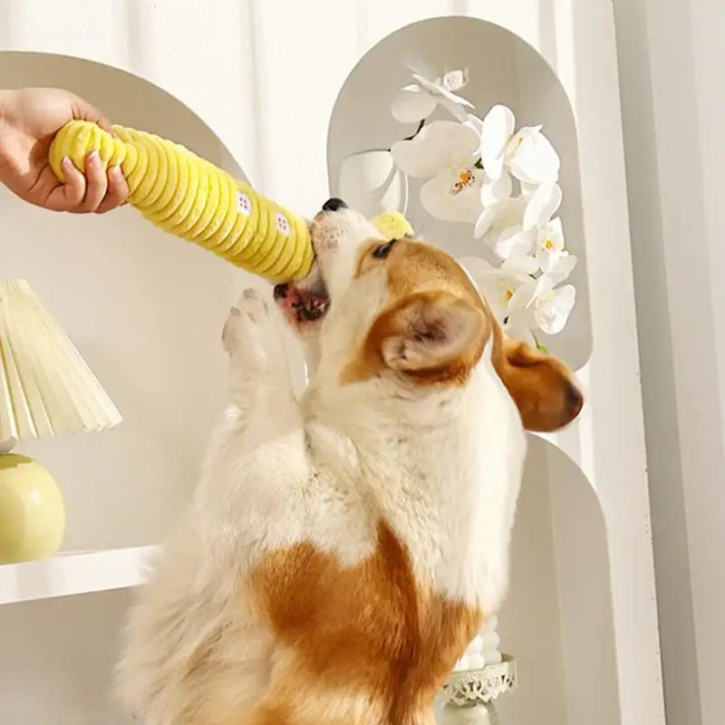 JMT-973898 Palm-Shaped Squeaky Plush Dog Teething Toy - Bite Resistant Chewable Pet Supply