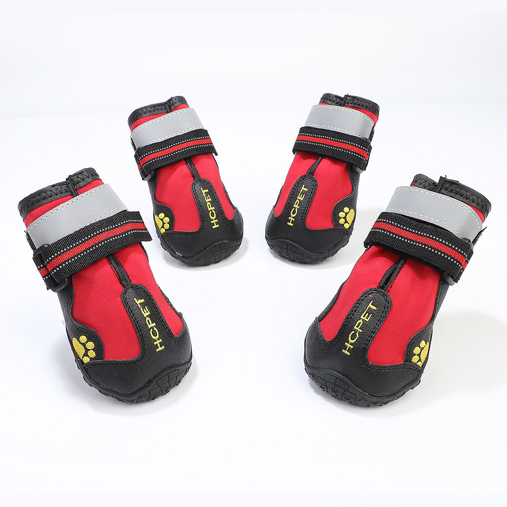 JMT-974858 Waterproof Pet Dog Shoes - Cloth with Non-Slip Sole, Available in Black and Red, Sizes 2# to 8#