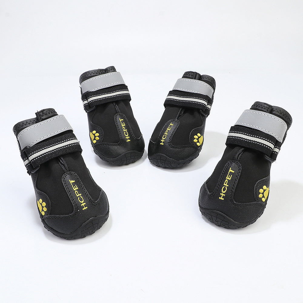 JMT-974858 Waterproof Pet Dog Shoes - Cloth with Non-Slip Sole, Available in Black and Red, Sizes 2# to 8#