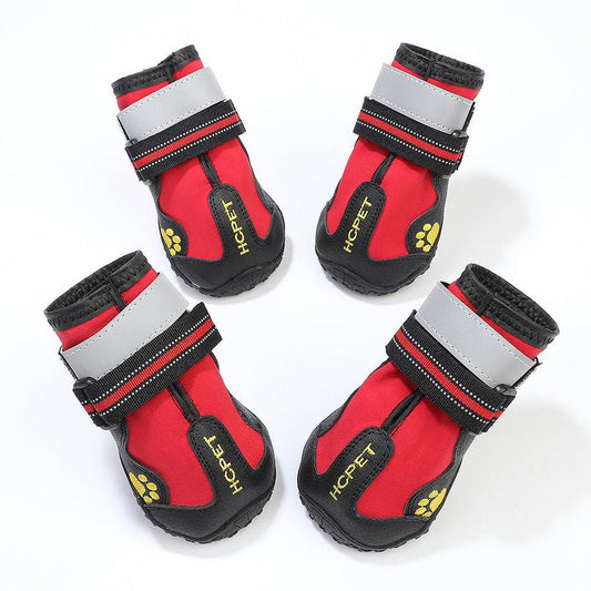 JMT-974858 Waterproof Pet Dog Shoes - Cloth with Non-Slip Sole, Available in Black and Red, Sizes 2# to 8#