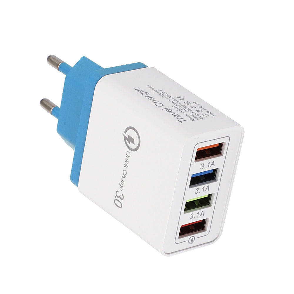 JMT-974922 Luminous 4-Port USB Mobile Phone Charger with Indicator Light