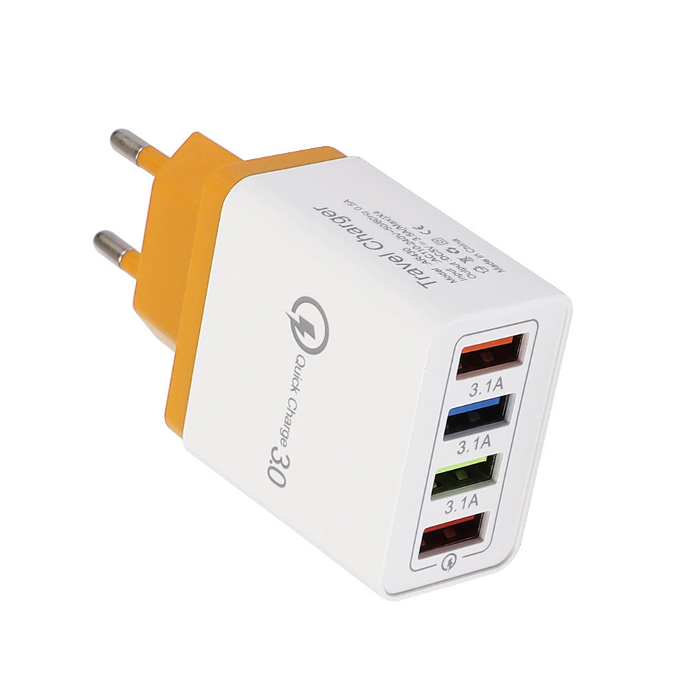 JMT-974922 Luminous 4-Port USB Mobile Phone Charger with Indicator Light