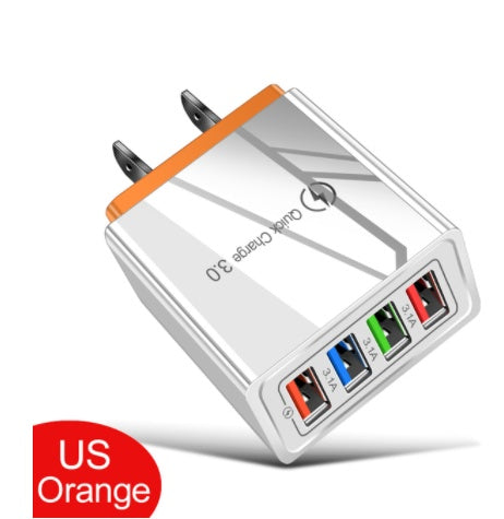 JMT-974922 Luminous 4-Port USB Mobile Phone Charger with Indicator Light
