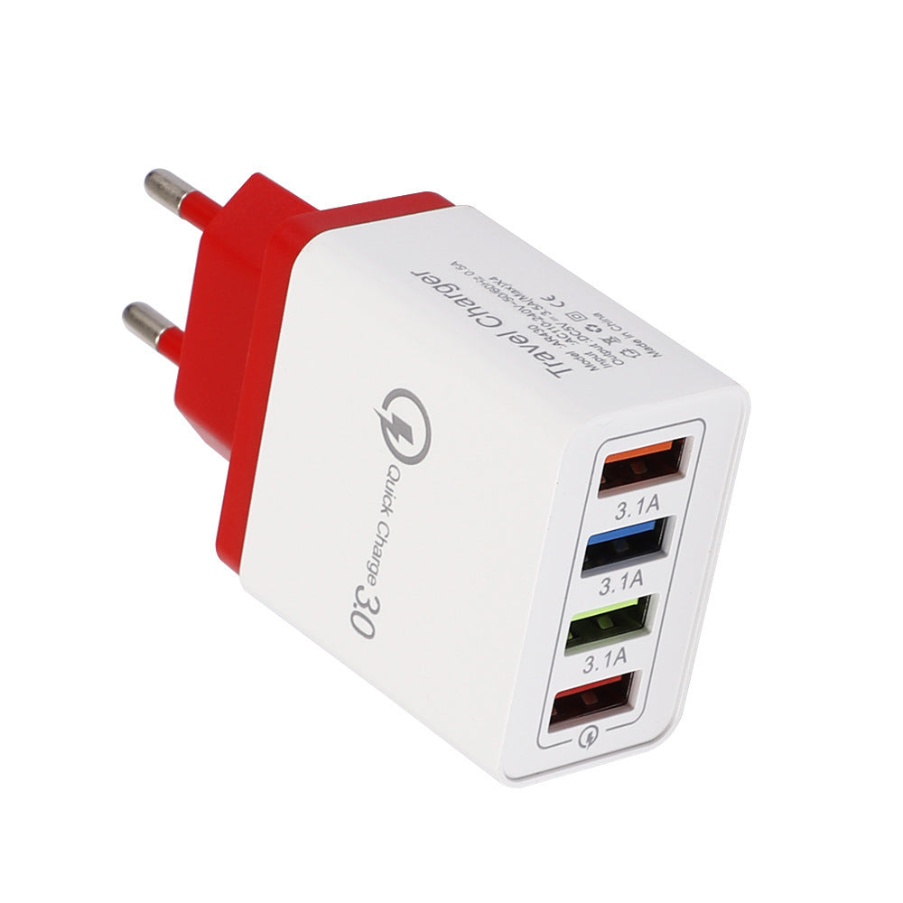 JMT-974922 Luminous 4-Port USB Mobile Phone Charger with Indicator Light