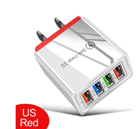 JMT-974922 Luminous 4-Port USB Mobile Phone Charger with Indicator Light