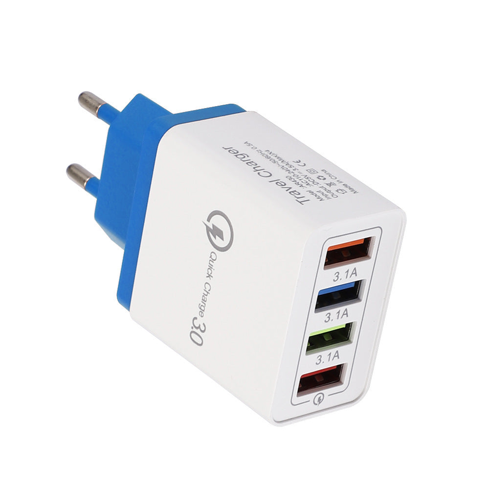 JMT-974922 Luminous 4-Port USB Mobile Phone Charger with Indicator Light