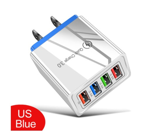 JMT-974922 Luminous 4-Port USB Mobile Phone Charger with Indicator Light