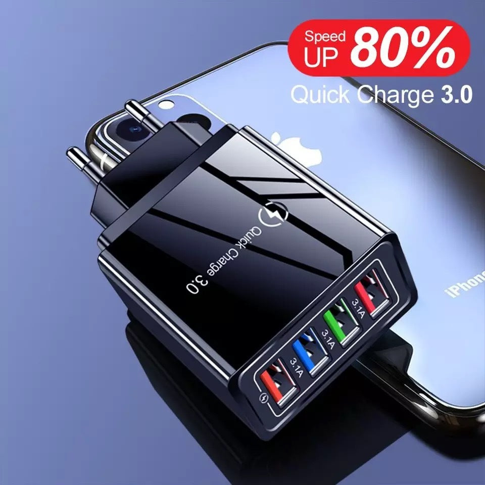 JMT-974922 Luminous 4-Port USB Mobile Phone Charger with Indicator Light