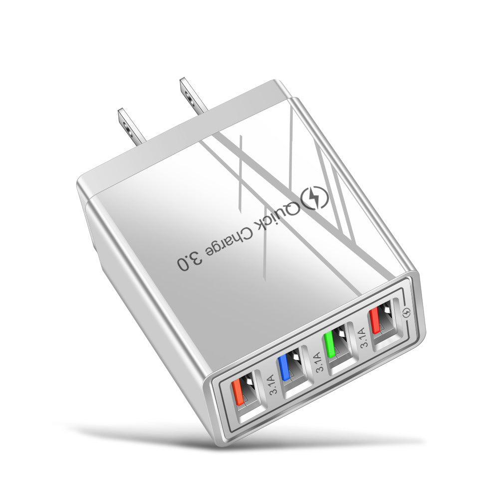 JMT-974922 Luminous 4-Port USB Mobile Phone Charger with Indicator Light