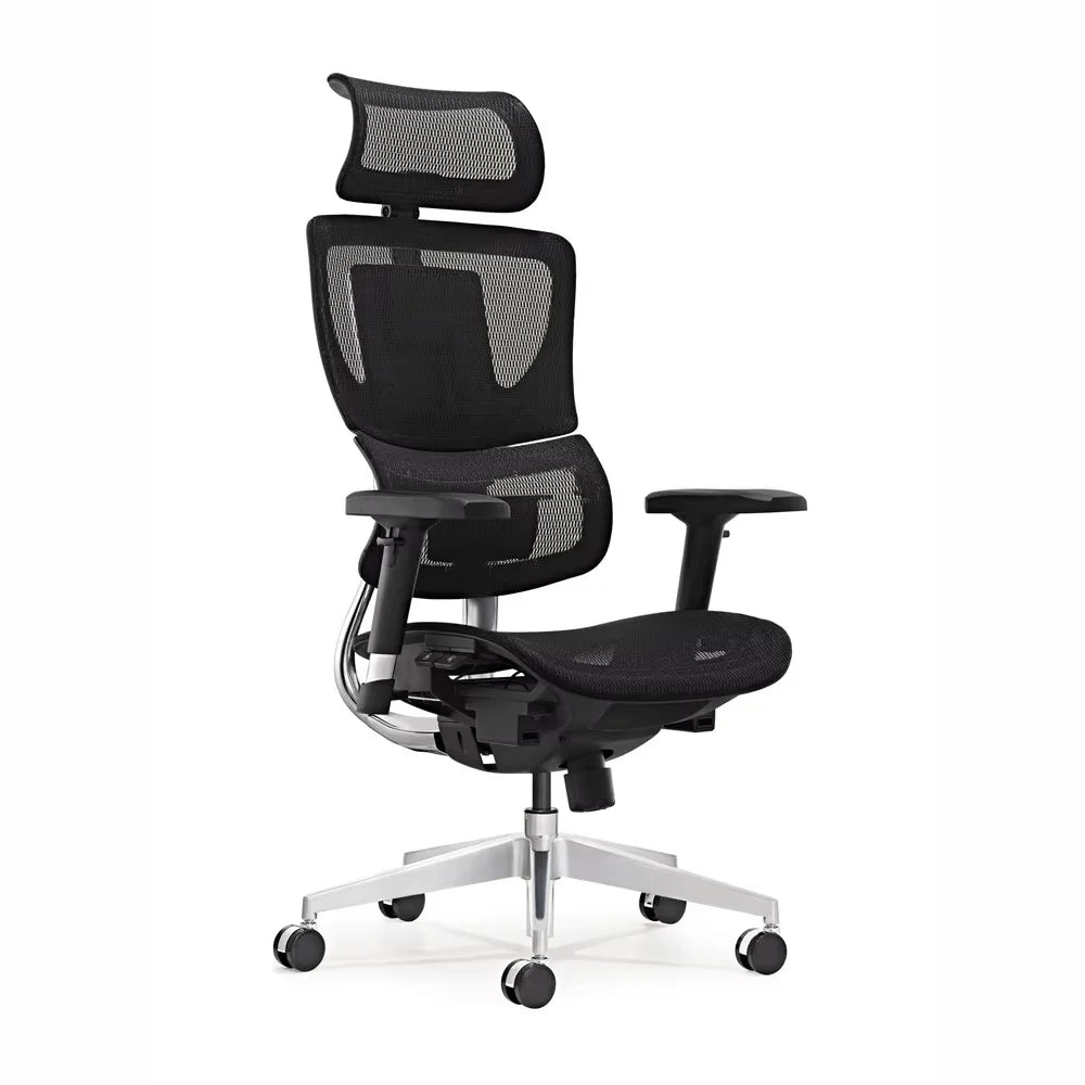 JMT-974986 Ergonomic Executive Office Chair with Mesh Design, 3D Headrest, Swivel and Reclining Features