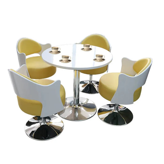 JMT-974986 Modern Wooden Dining Set with Leather Chairs and Bent Wood Backrest, Capacity 300kg