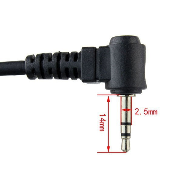 JMT-975050 Single Plug Headset for HYT and Motorola Models with 2.5mm Audio Plug - Black
