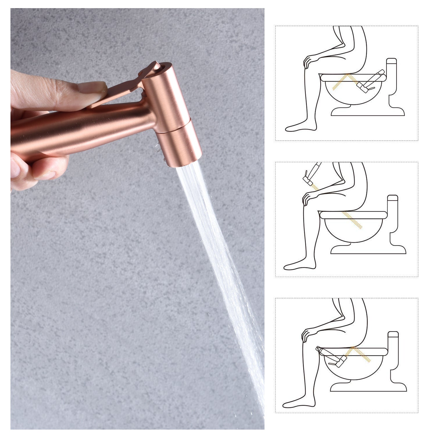 JMT-975306 Handheld Toilet Spray Bidet with Stainless Steel Hose for Easy Cleaning and Pet Bathing