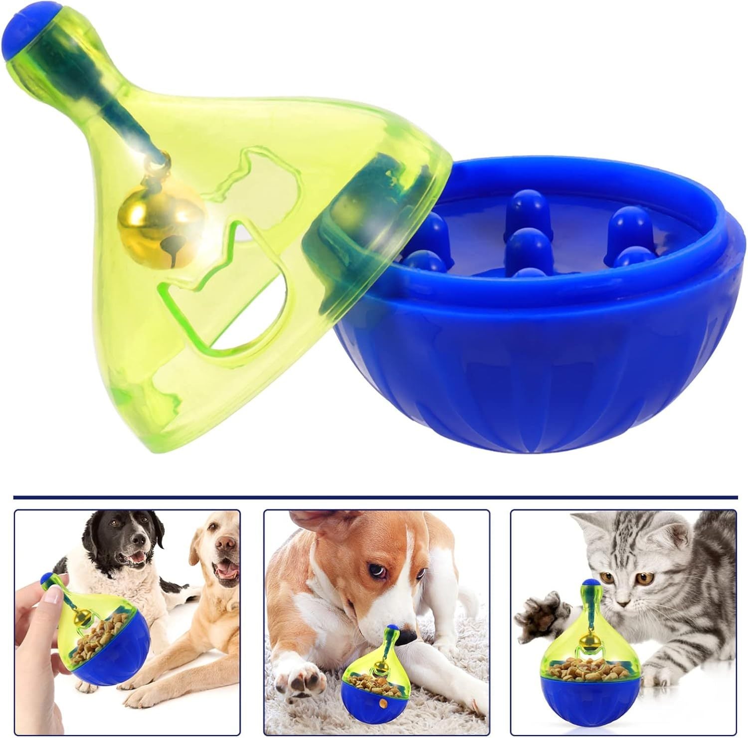 JMT-975370 Interactive Treat Dispenser for Dogs and Cats - Puzzle Feeder Tumbler Toy for Active Eating and Playtime